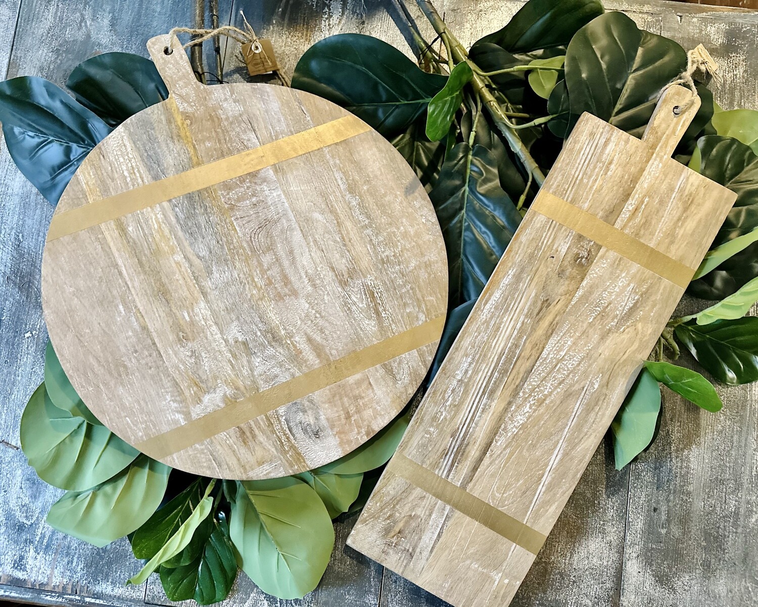 Gold Strapped Cutting Charcuterie Board