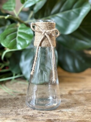 Glass Jute Bud Vase