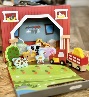 Farm House Wood Toy Set