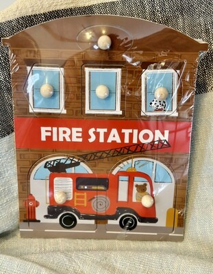 Fire Station Wood Knob Puzzle
