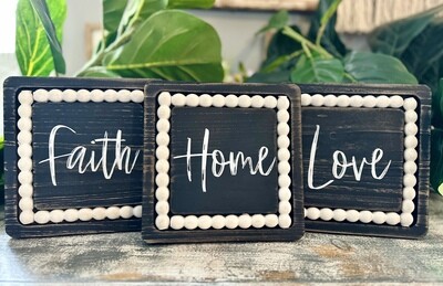 Black Beaded Decor Sign