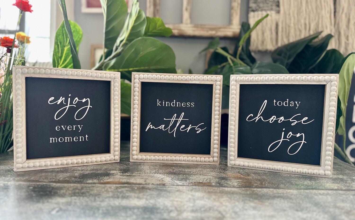 Inspirational White Beaded Frame