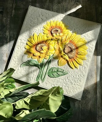 Metal Embossed Sunflower Sign