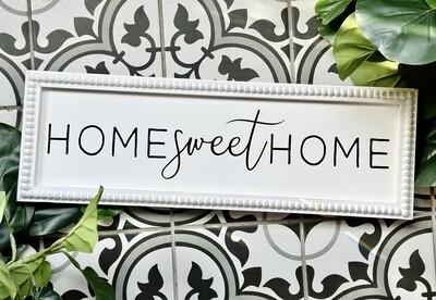 White Beaded Home Sweet Home Sign