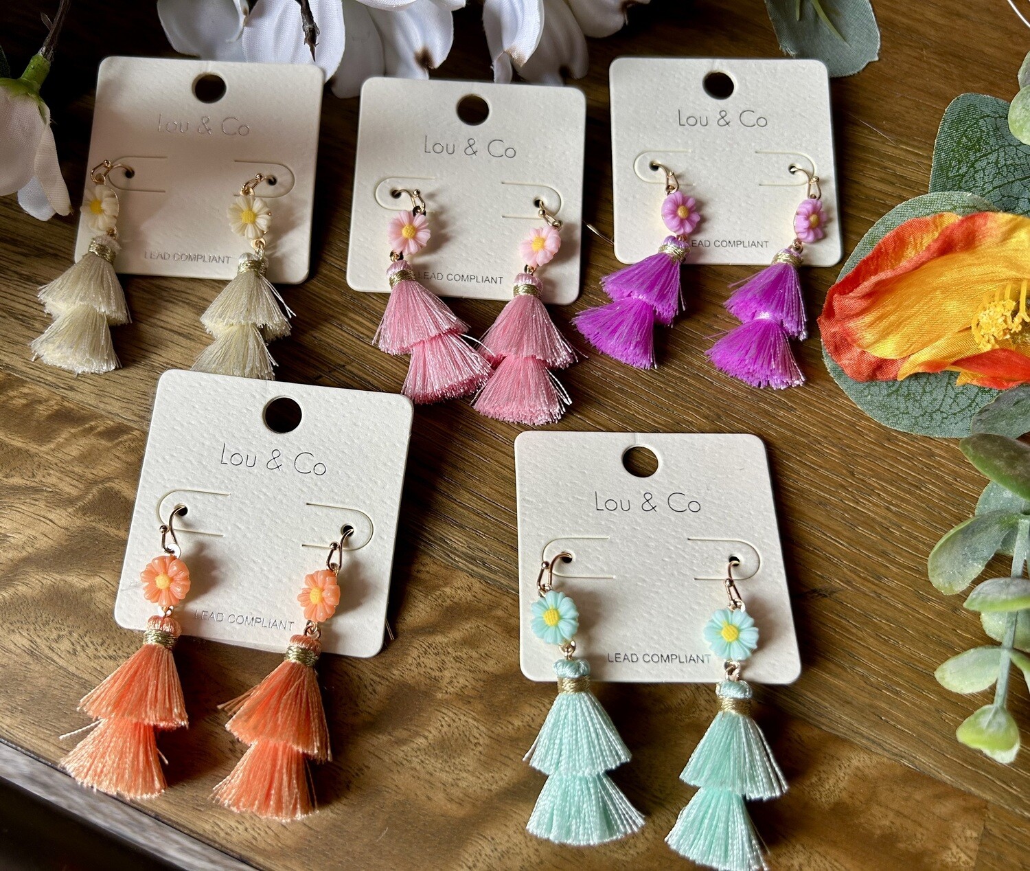 Flower Tassel Earrings