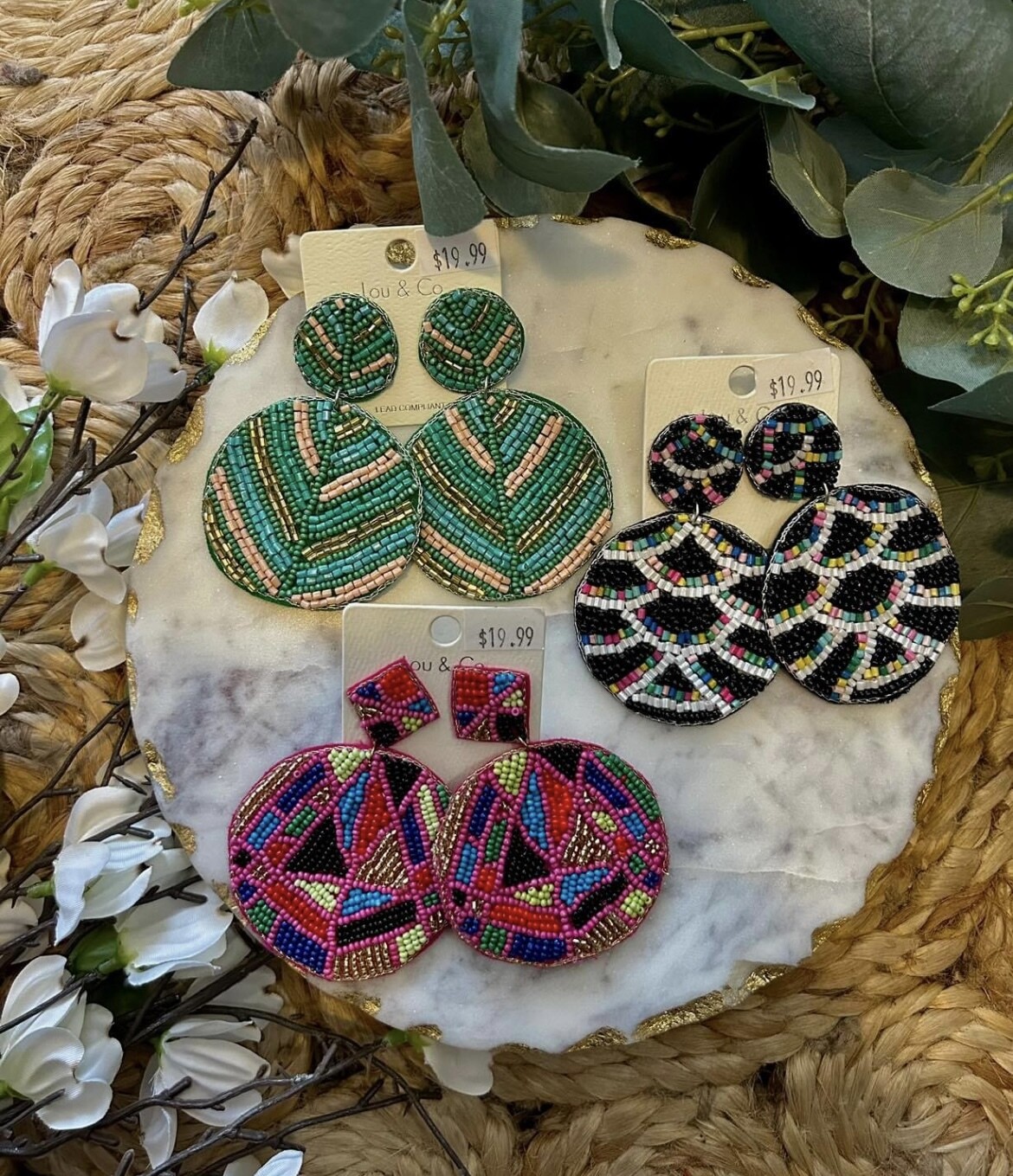 Circle Beaded Earrings 