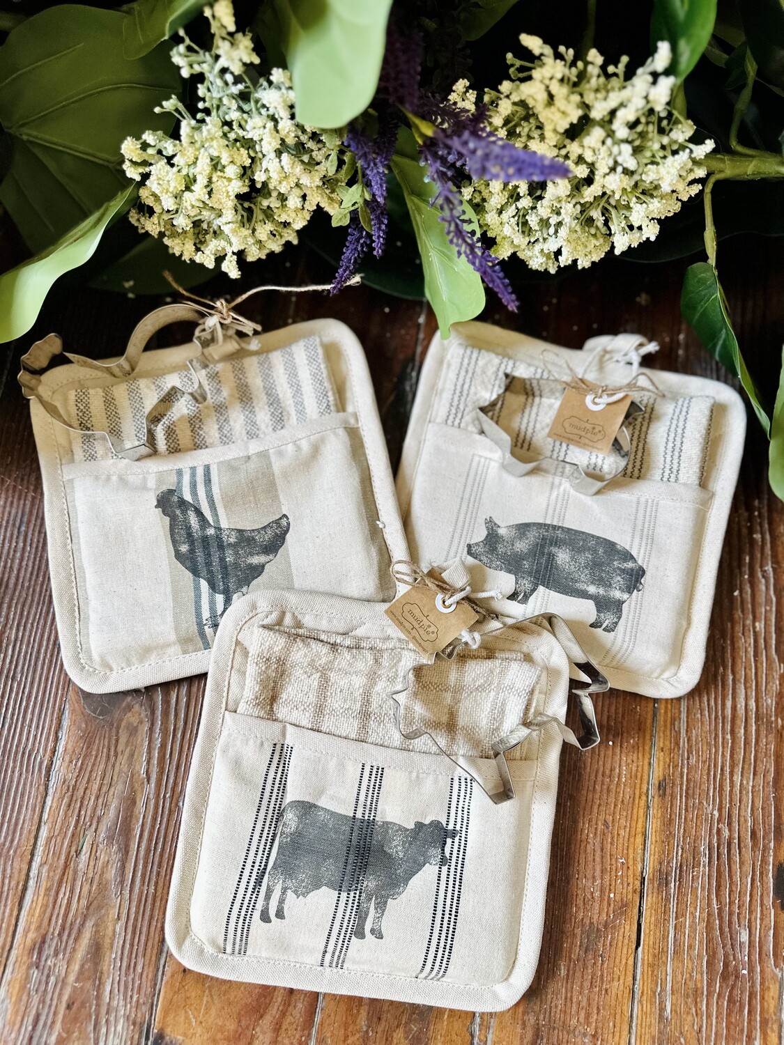 Farm Animal Pot Holder Set