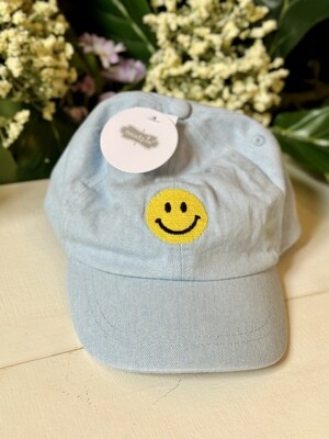 Kids Smiley Face Embroidered Hat