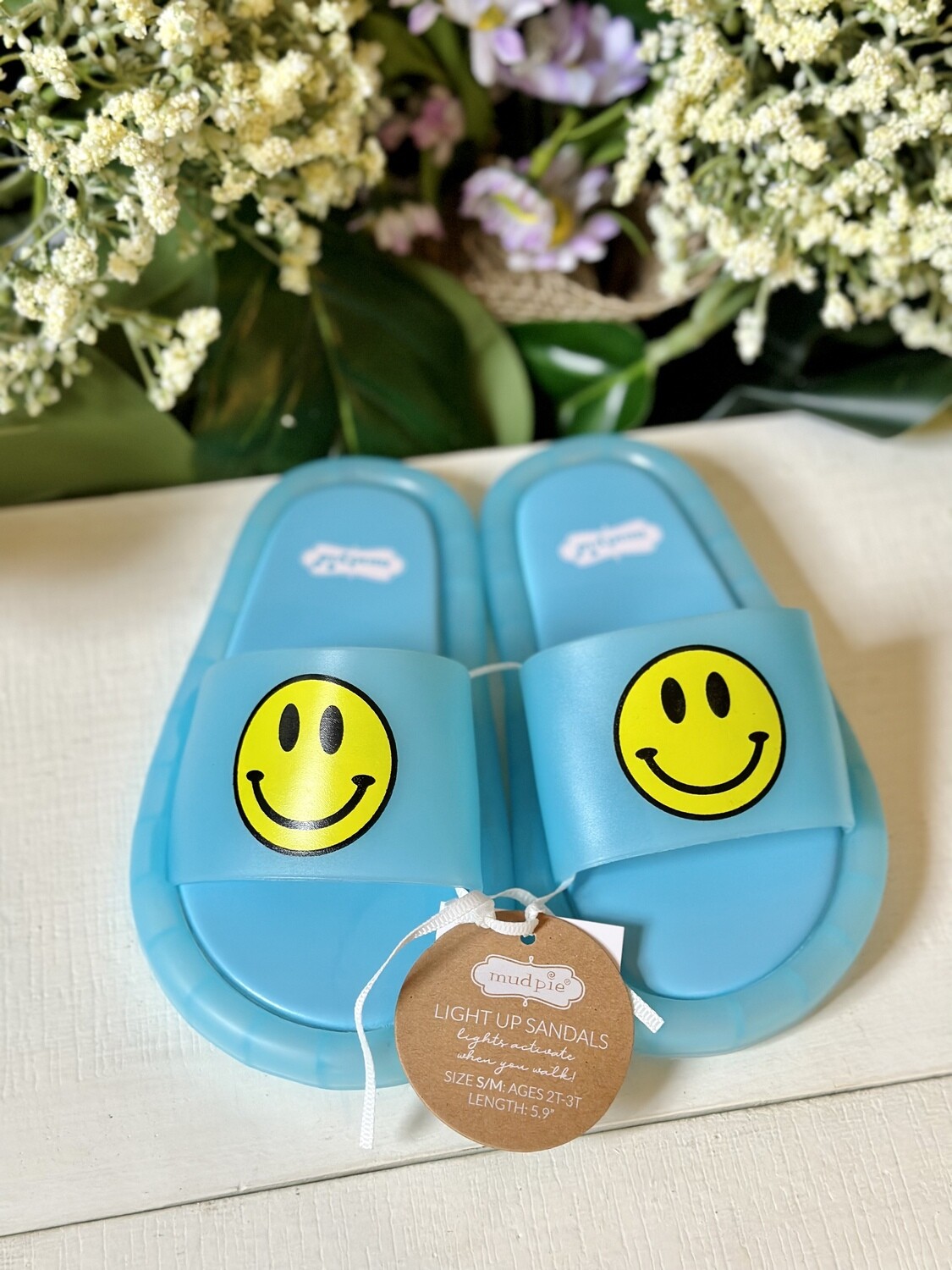 Blue Smiley Light Up Sandals