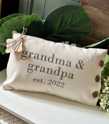 Grandparents Est. 2022 Pillow