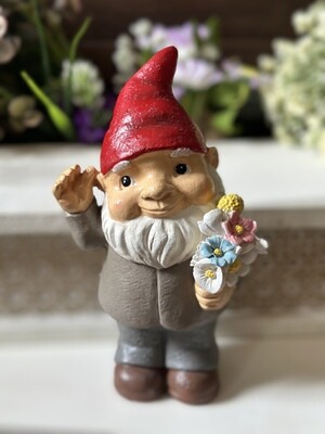 Resin Gnome With Flowers