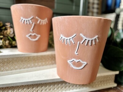 Terracotta Face Planter Set