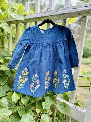 Embroidered Floral Cord Dress