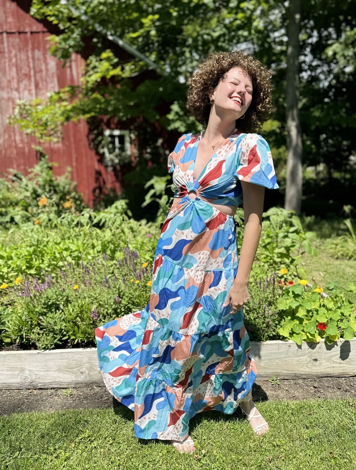 Puff Sleeve Maxi Dress