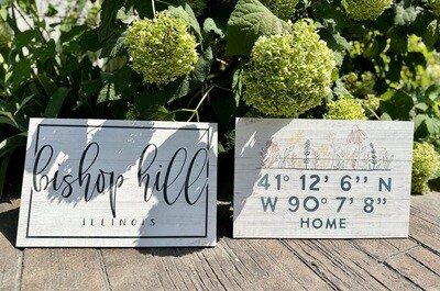 Small Wood Bishop Hill Sign