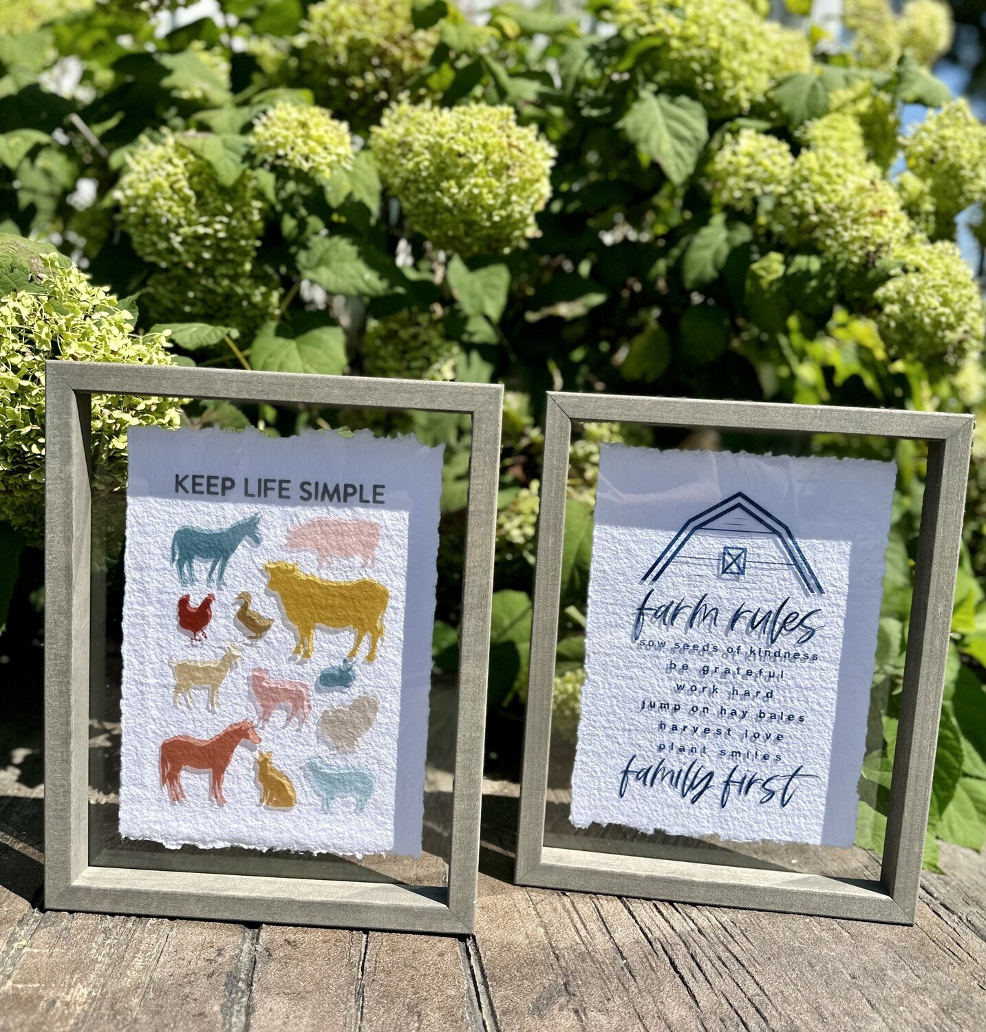 Glass Wood Frame Farm Sign