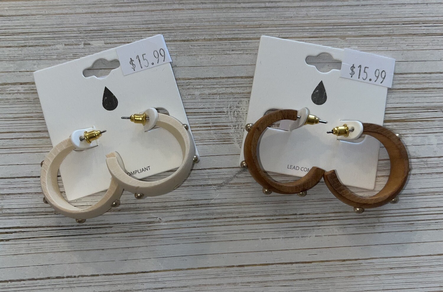 Wood Hoop Earrings