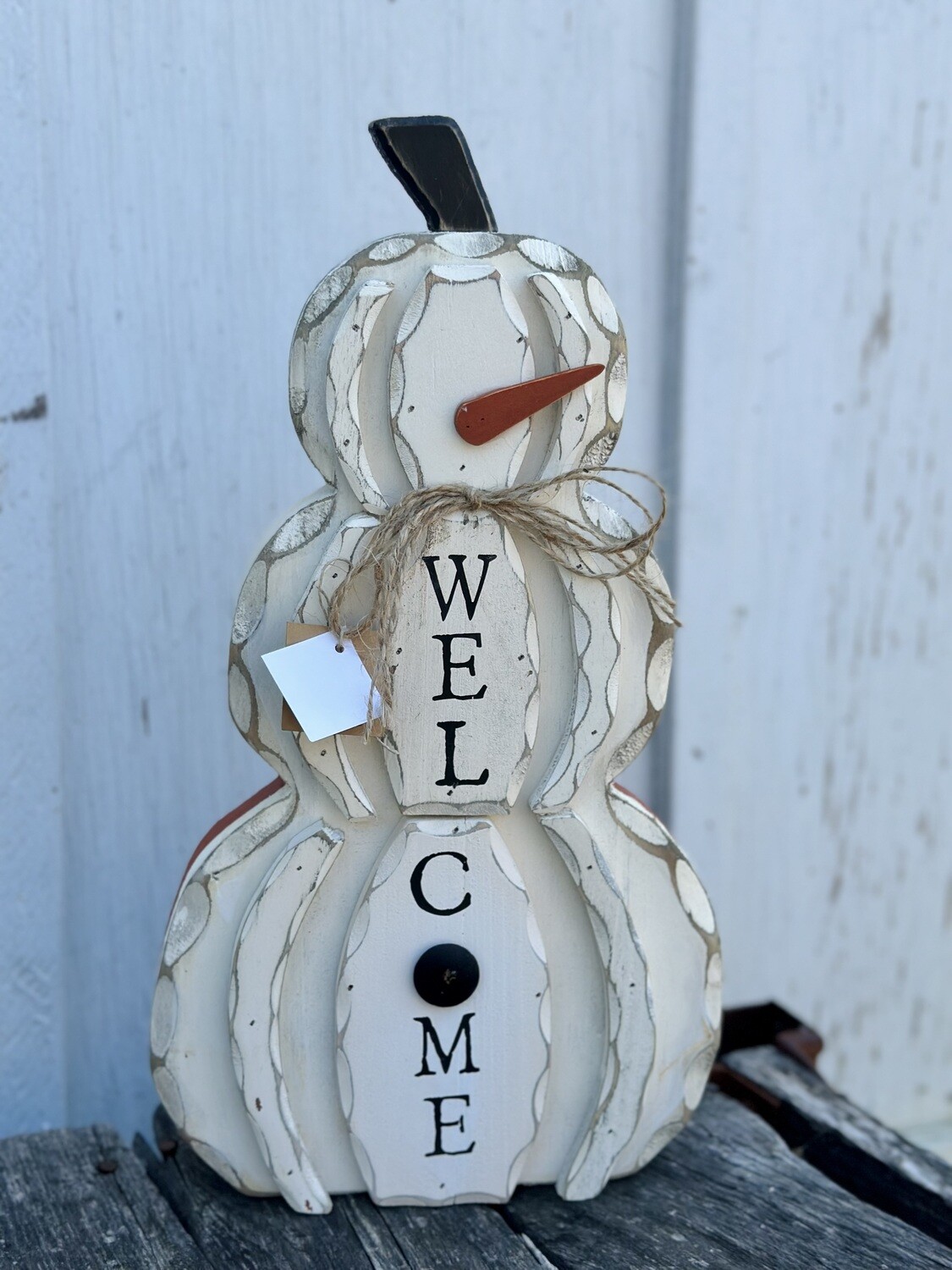 Pumpkin &amp; Snowman Reverse Plaque