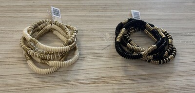 Gold & Resin Bead Bracelet Set