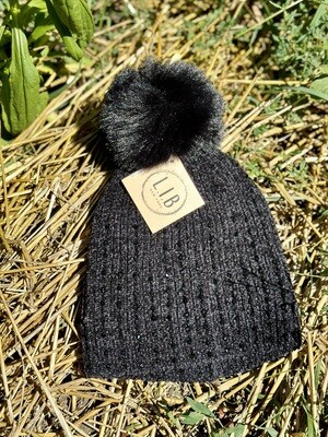 Chenille Pompom Beanie