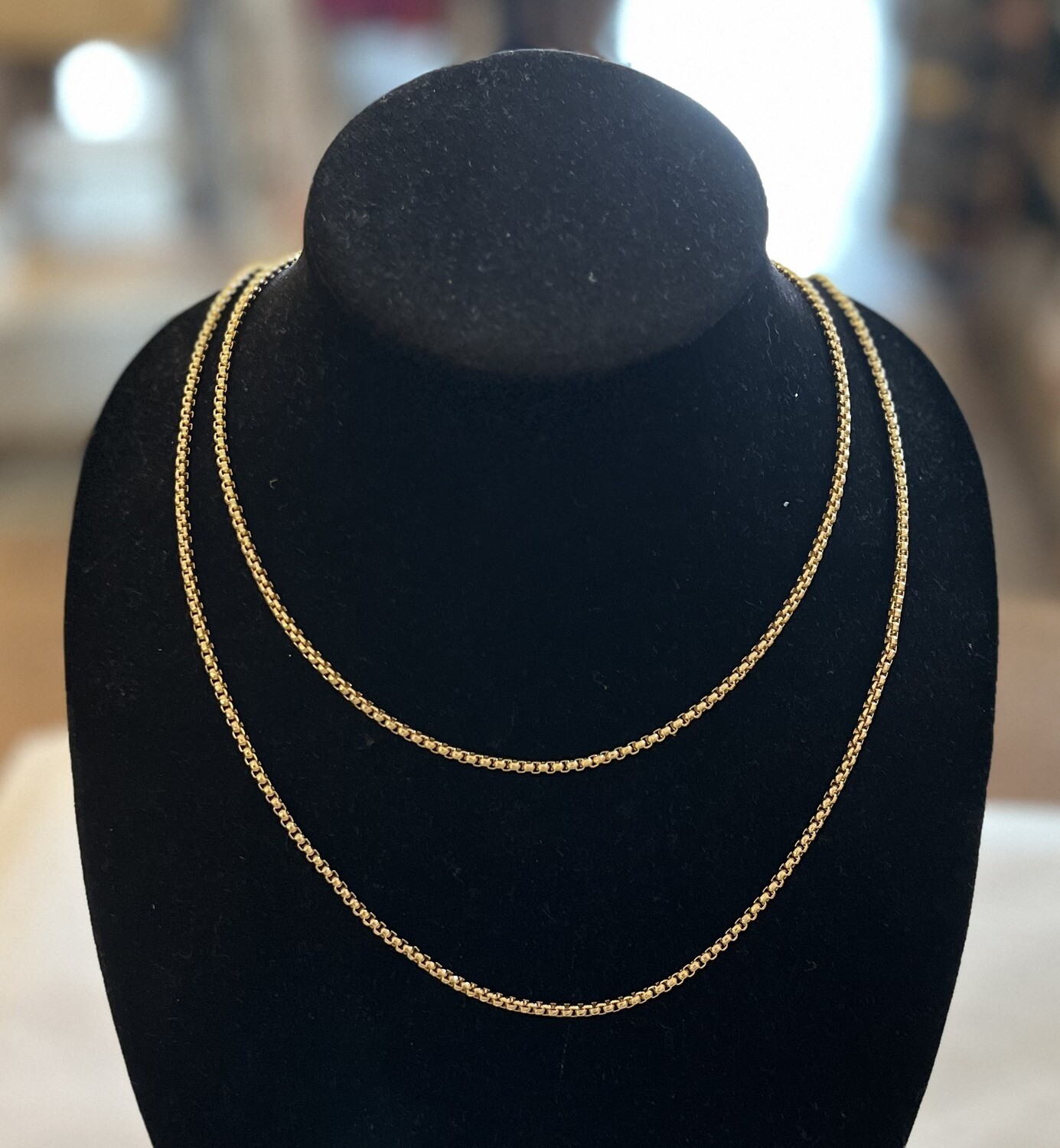 Long Gold Toggle Chain Necklace