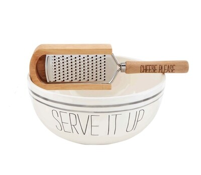 Serve It Up Bowl and Cheese Grater Set