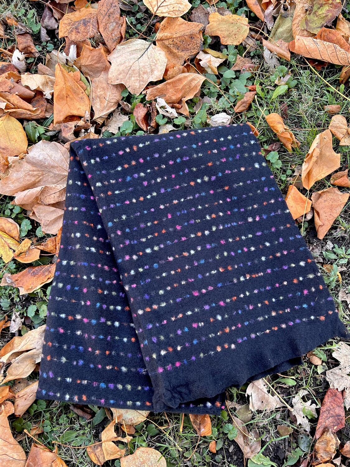 Multi-Color Dotted Scarf - Black