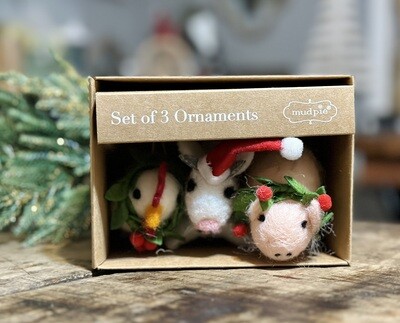 Boxed Felt Animal Ornaments