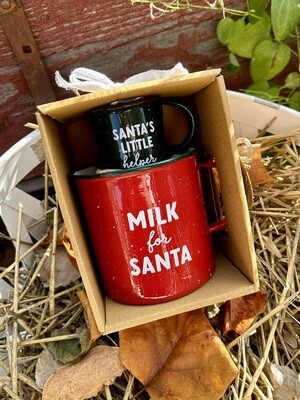 Santa Enamel Mug Set