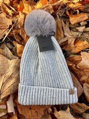 Solid Knit Beanie w/ Pom