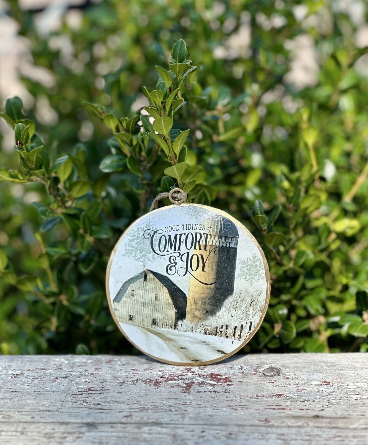 Barn Disk Ornament