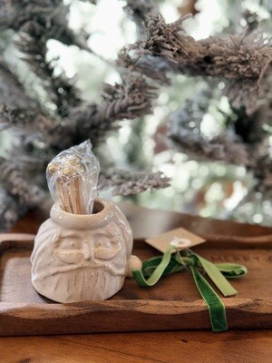 White XmasToothpick Tray Set