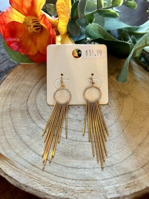 Gold Fringe Dangle Earrings
