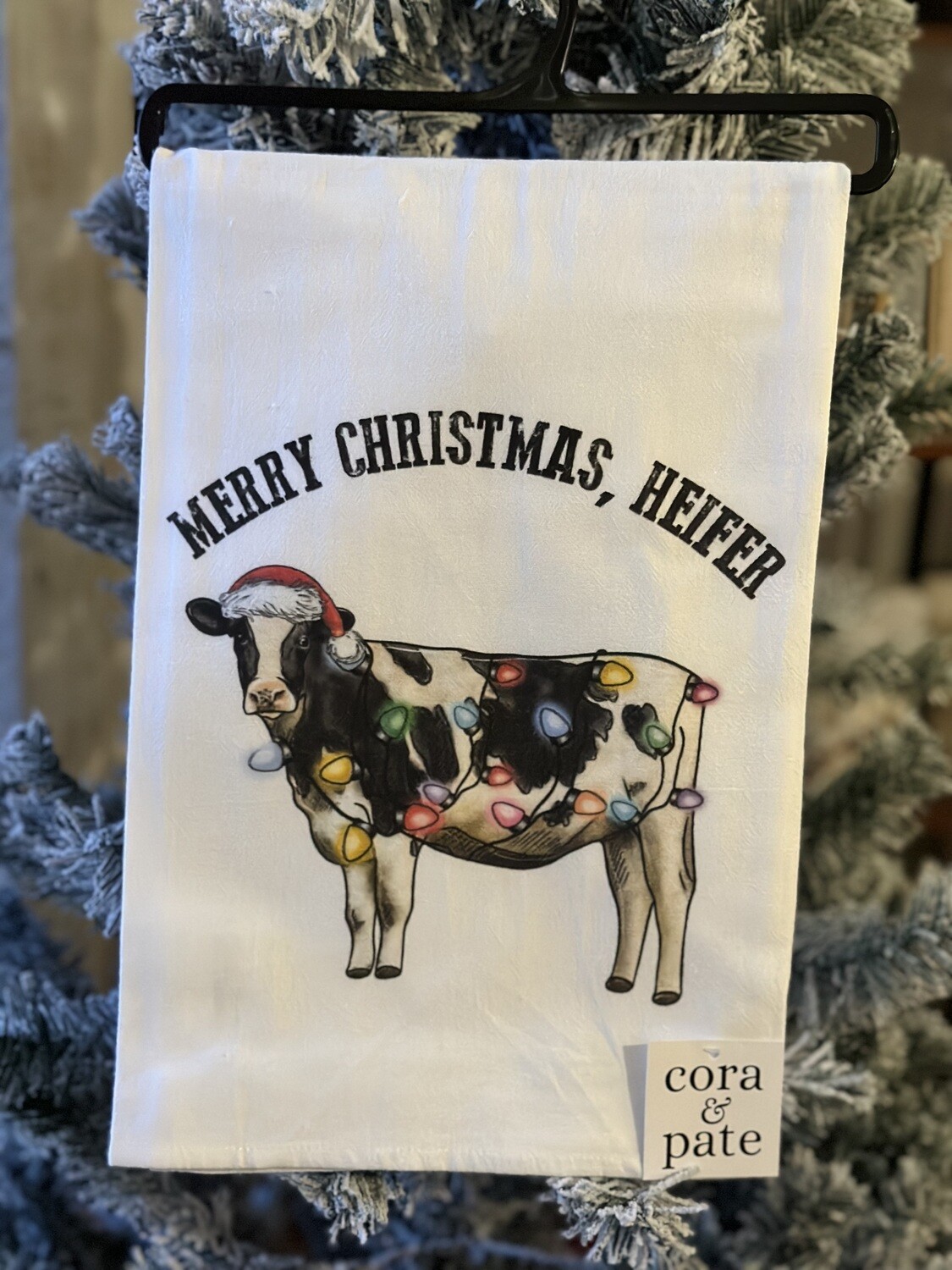 Merry Christmas Heifer Towel