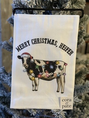 Merry Christmas Heifer Towel