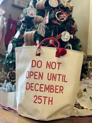 Do Not Open Christmas Tote Bag