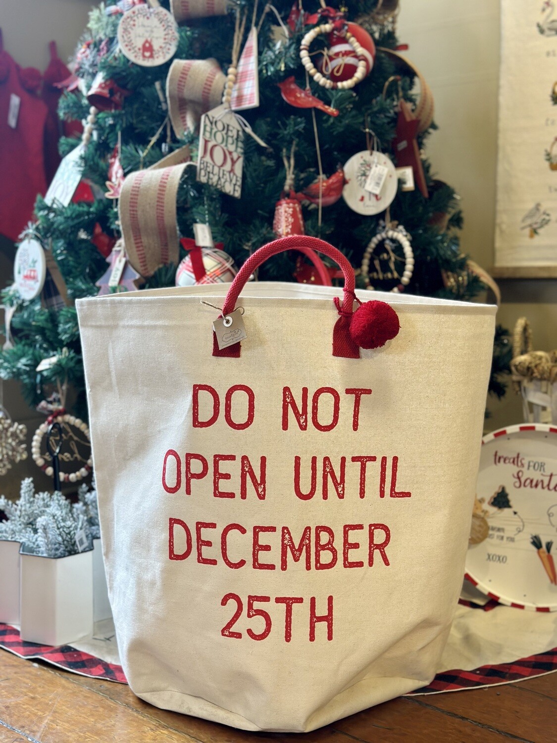 Do Not Open Christmas Tote Bag