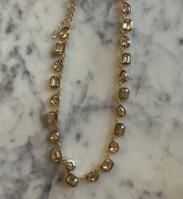 Gem Stone Necklace - Gold