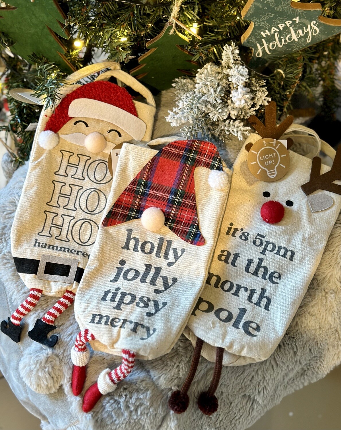 Christmas Light Up Wine Bag