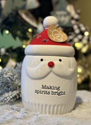 Light Up Santa Canister