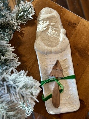 White Xmas Santa Hostess Tray