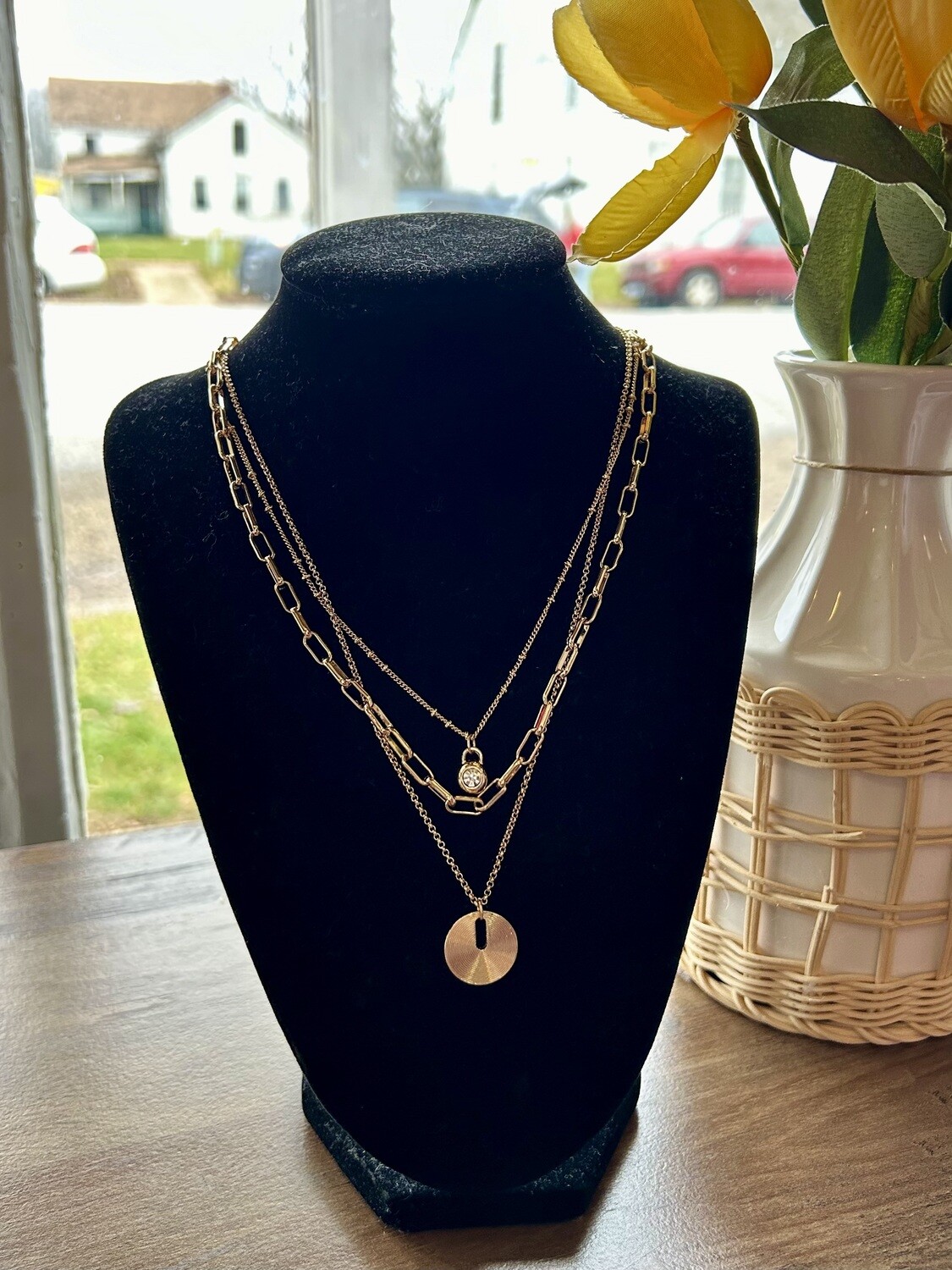 Three Layer Gold Necklace