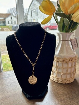 Y Necklace with Coin Pendant
