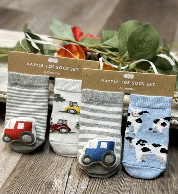 Boy Rattle Toy Socks