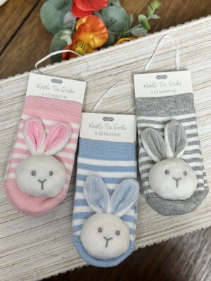 Bunny Rattle Toe Socks