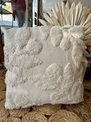 Cream Floral Print Pillow