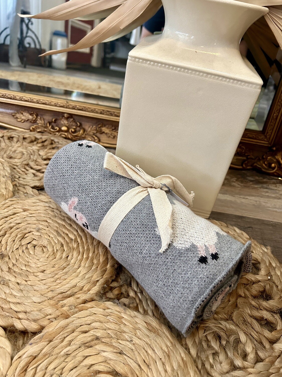 Sheep Knit Baby Blanket