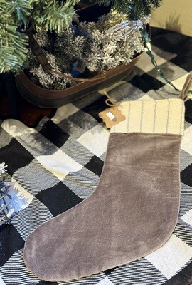 Gray Velvet Stocking