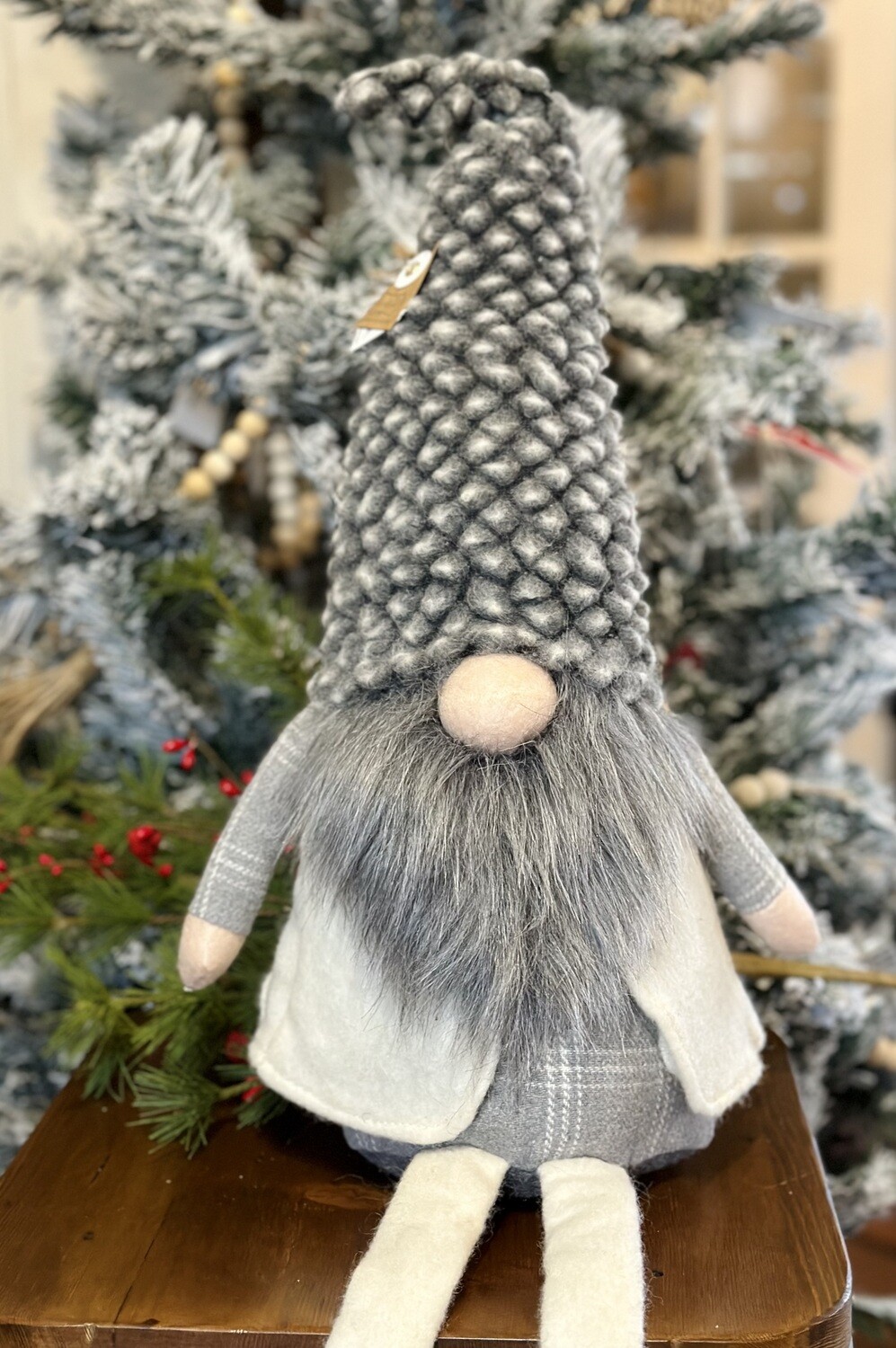 Large Gray Deluxe Dangle Gnome