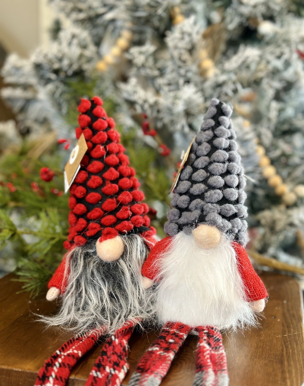 Dotted Hat Xmas Dangle Leg Gnome